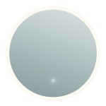 Eva 30x30 Round Perimeter Lighted Mirror with Memory Dimmer and Defogger