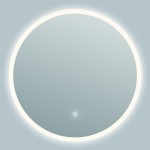 Eva 30x30 Round Perimeter Lighted Mirror with Memory Dimmer and Defogger