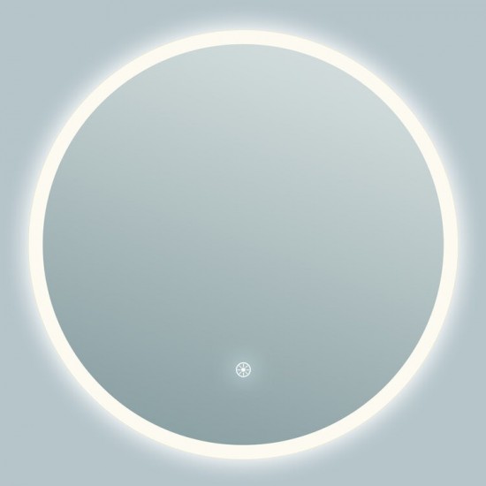 Eva 30x30 Round Perimeter Lighted Mirror with Memory Dimmer and Defogger