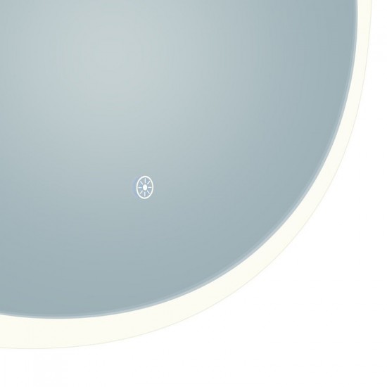 Eva 36x36 Round Perimeter Lighted Mirror with Memory Dimmer and Defogger