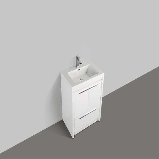 Eviva Grace 30" Glossy White Bathroom Vanity w/ White Integrated Top