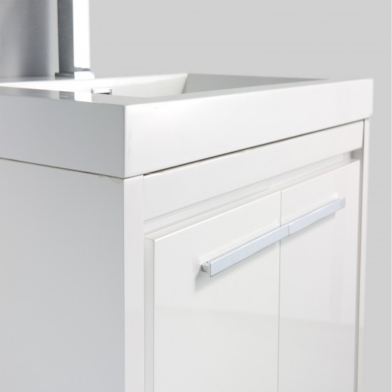 Eviva Grace 30" Glossy White Bathroom Vanity w/ White Integrated Top