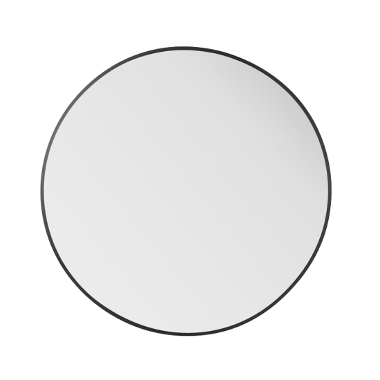 Nuova 30 in. x 30 in. Framed Round Mirror in Matte Black