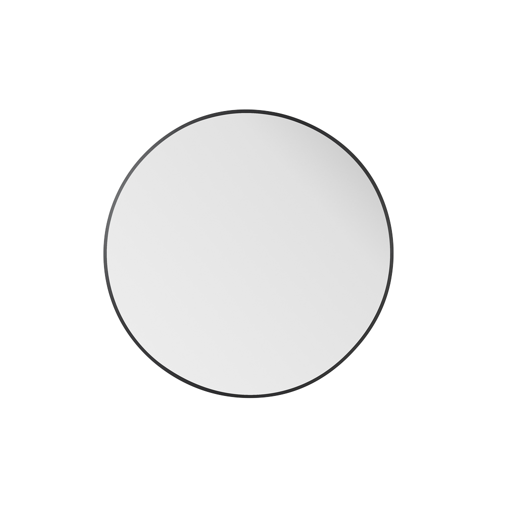 Nuova 30 in. x 30 in. Framed Round Mirror in Matte Black