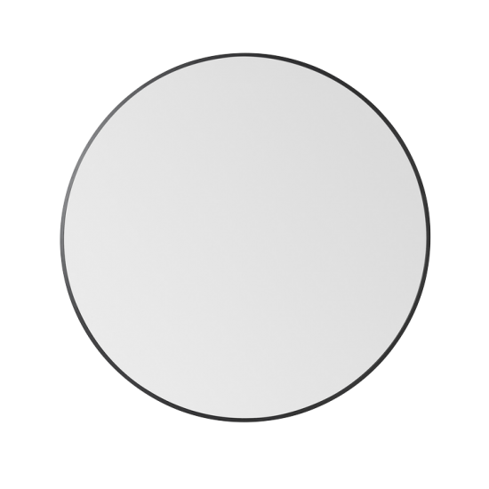 Nuova 36 in. x 36 in. Framed Round Mirror in Matte Black