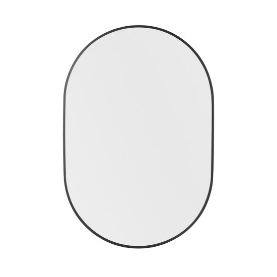 Nuova 24 in. x 36 in. Framed Oval Mirror in Matte Black