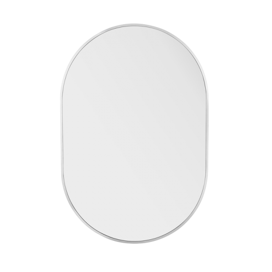 Nuova 24 in. x 36 in. Framed Oval Mirror in Polished Chrome