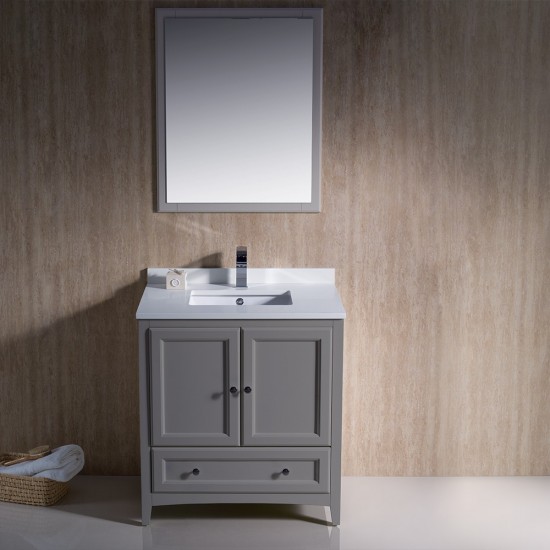 Fresca Oxford 30" Gray Traditional Bathroom Vanity