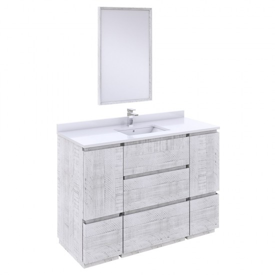 Fresca Formosa 48" Floor Standing Modern Bathroom Vanity in Rustic White