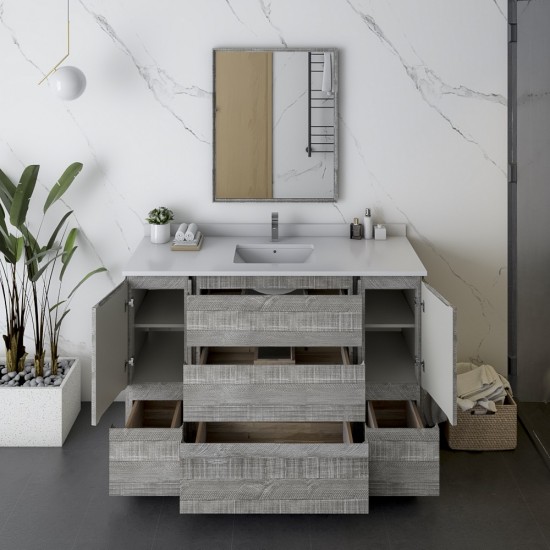 Fresca Formosa 54" Floor Standing Modern Bathroom Vanity w/ Mirror in Ash