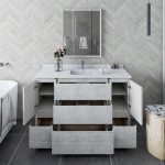 Fresca Formosa 54" Floor Standing Modern Bathroom Vanity in Rustic White