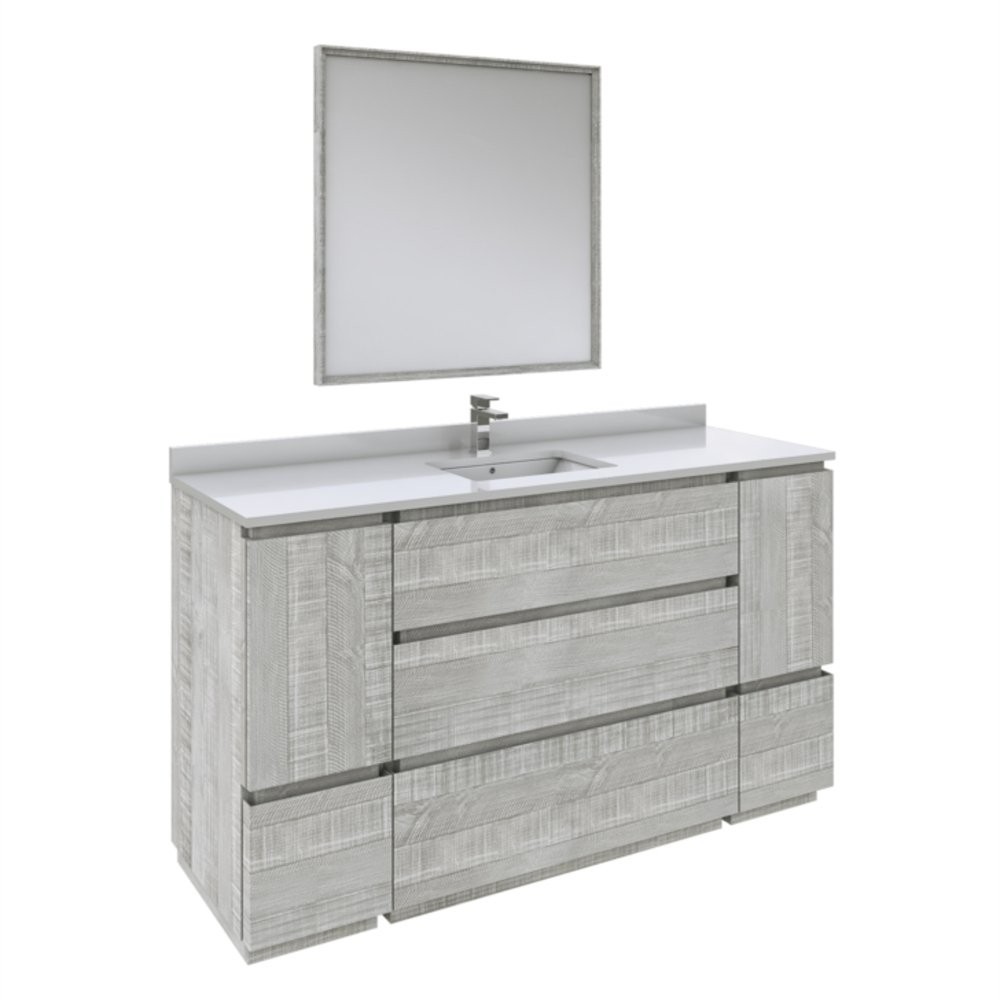 Fresca Formosa 60" Floor Standing Single Sink Modern Bathroom Vanity in Ash