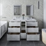 Fresca Formosa 60" Floor Standing Double Sink Bathroom Vanity in Rustic White