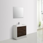 Eviva Grace 42" Gray Oak/White Bathroom Vanity w/ White Integrated Top