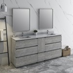 Fresca Formosa 72" Floor Standing Double Sink Modern Bathroom Vanity in Ash