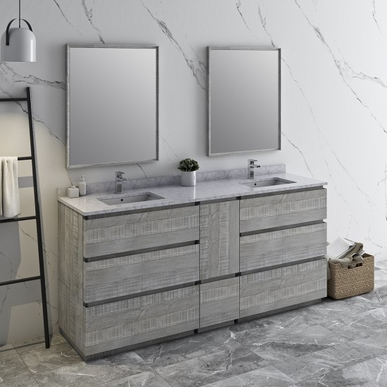 Fresca Formosa 72" Floor Standing Double Sink Modern Bathroom Vanity in Ash