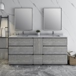 Fresca Formosa 72" Floor Standing Double Sink Modern Bathroom Vanity in Ash