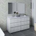 Fresca Formosa 60" Floor Standing Bathroom Vanity in Rustic White