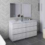 Fresca Formosa 60" Floor Standing Bathroom Vanity in Rustic White