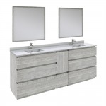 Fresca Formosa 84" Floor Standing Double Sink Modern Bathroom Vanity in Ash