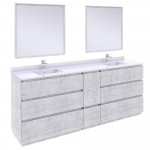 Fresca Formosa 84" Floor Standing Double Sink Bathroom Vanity in Rustic White