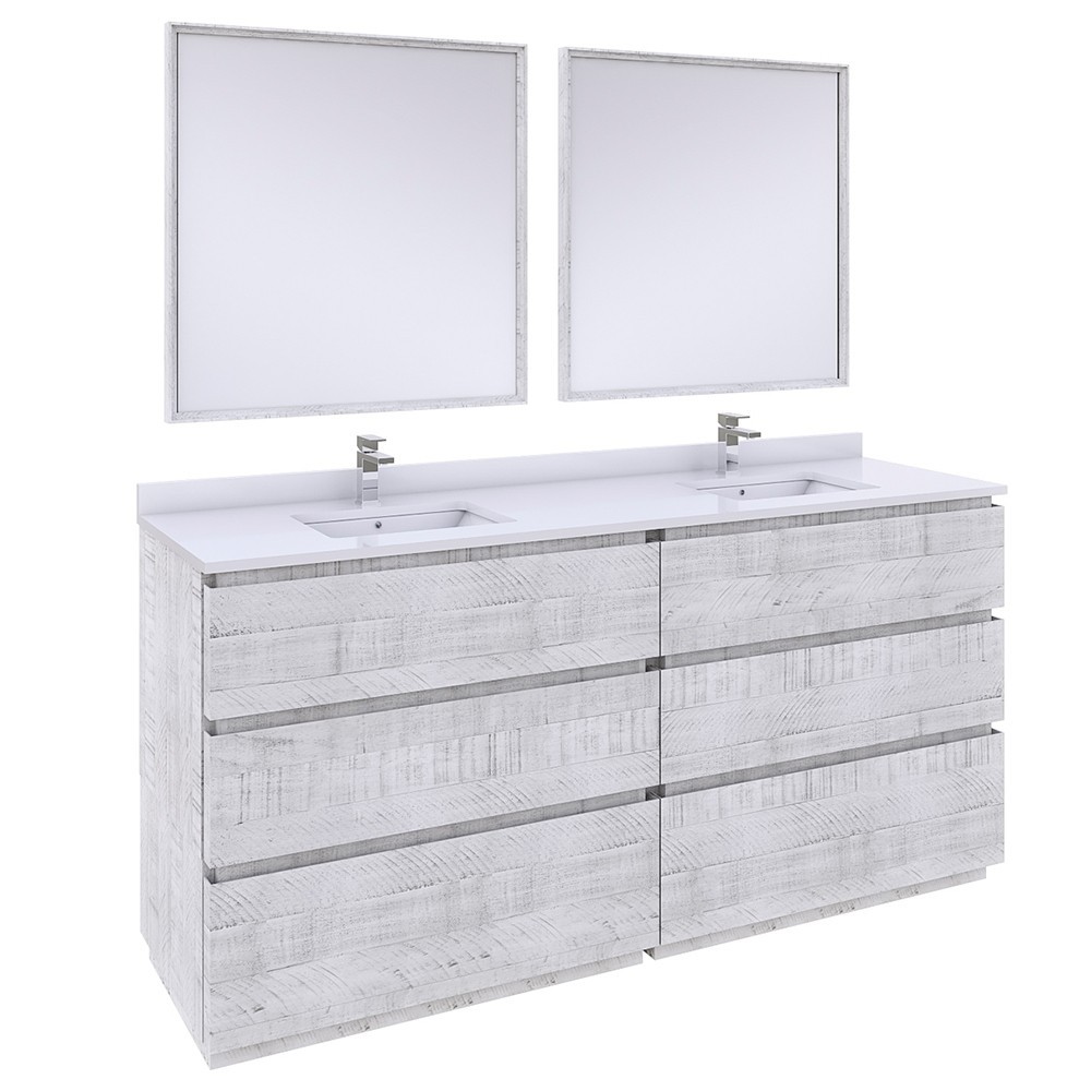 Fresca Formosa 72" Floor Standing Double Sink Bathroom Vanity in White