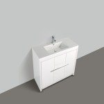 Eviva Grace 48" Glossy White Bathroom Vanity w/ White Integrated Top