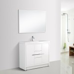 Eviva Grace 48" Glossy White Bathroom Vanity w/ White Integrated Top