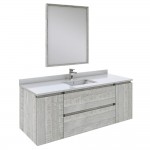 Fresca Formosa 54" Wall Hung Modern Bathroom Vanity w/ Mirror in Ash