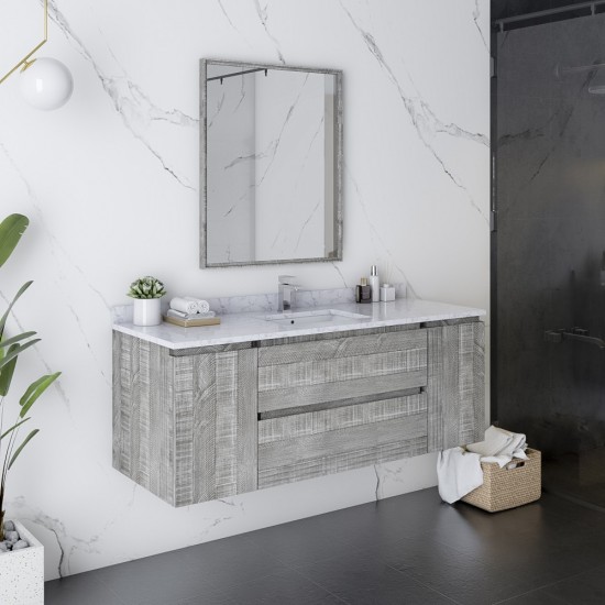 Fresca Formosa 54" Wall Hung Modern Bathroom Vanity w/ Mirror in Ash