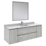 Fresca Formosa 60" Wall Hung Single Sink Modern Bathroom Vanity w/ Mirror in Ash