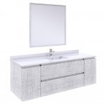 Fresca Formosa 60" Wall Hung Single Sink Modern Bathroom Vanity in Rustic White