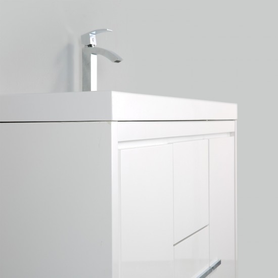 Eviva Grace 48" Glossy White Bathroom Vanity w/ White Integrated Top