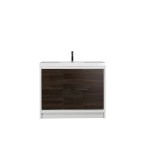 Eviva Grace 48" Gray Oak/White Bathroom Vanity w/ White Integrated Top