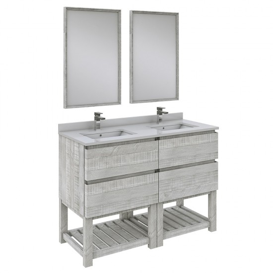 Fresca Formosa 48" Floor Standing Bathroom Vanity w/ Open Bottom & Mirrors