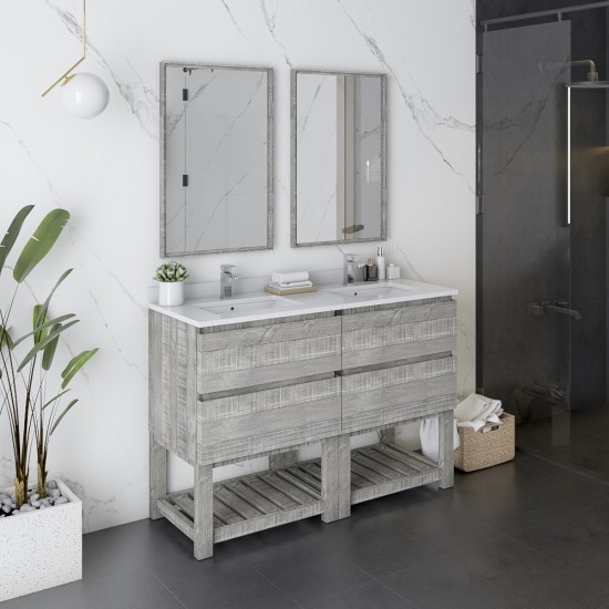 Fresca Formosa 48" Floor Standing Bathroom Vanity w/ Open Bottom & Mirrors
