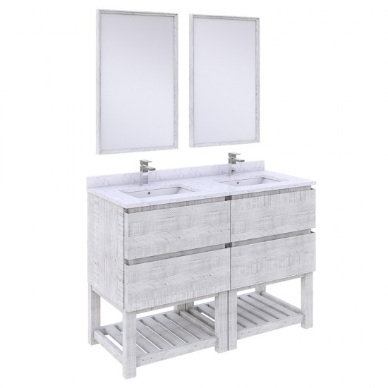 Fresca Formosa 48" Double Sink Modern Bathroom Vanity w/ Open Bottom & Mirrors