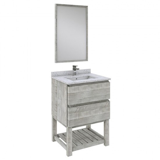Fresca Formosa 24" Modern Bathroom Vanity w/ Open Bottom & Mirror in Ash
