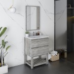 Fresca Formosa 24" Modern Bathroom Vanity w/ Open Bottom & Mirror in Ash