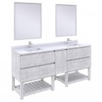 Fresca Formosa 72" Modern Bathroom Vanity w/ Open Bottom & Mirrors in White