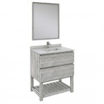 Fresca Formosa 30" Bathroom Vanity w/ Open Bottom & Mirror in Ash