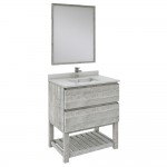 Fresca Formosa 30" Bathroom Vanity w/ Open Bottom & Mirror in Ash