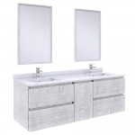 Fresca Formosa 60" Double Sink Bathroom Vanity in Rustic White