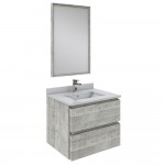 Fresca Formosa 24" Wall Hung Modern Bathroom Vanity w/ Mirror in Ash