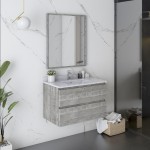 Fresca Formosa 30" Wall Hung Modern Bathroom Vanity w/ Mirror in Ash