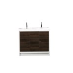 Eviva Grace 60" Gray Oak/White Double Sink Bathroom Vanity w/ White Integrated Top