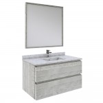 Fresca Formosa 36" Wall Hung Modern Bathroom Vanity w/ Mirror in Ash