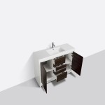 Eviva Grace 60" Gray Oak/White Single Sink Bathroom Vanity w/ White Integrated Top