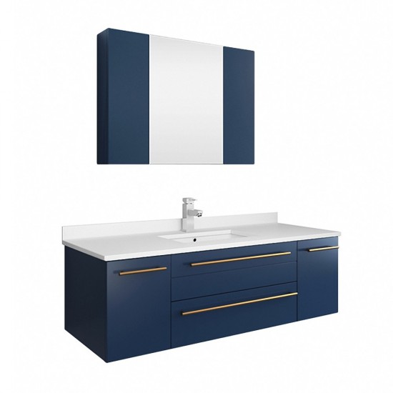 Fresca Lucera 48" Undermount Sink Bathroom Vanity w/ Medicine Cabinet