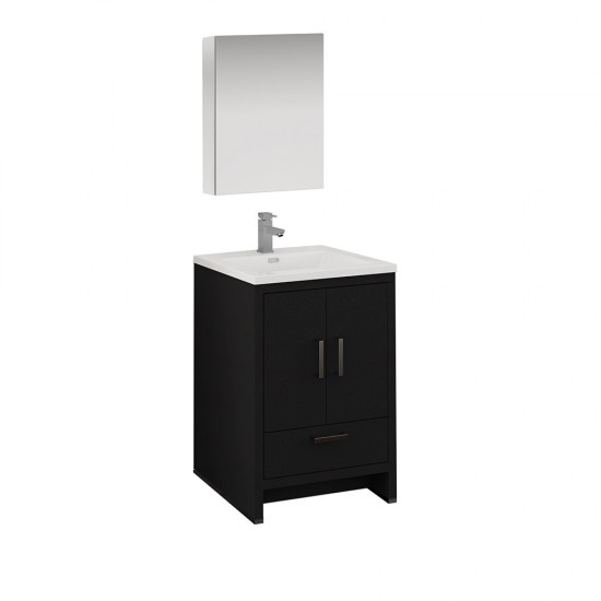 Fresca Imperia 24" Dark Gray Oak Bathroom Vanity w/ Medicine Cabinet